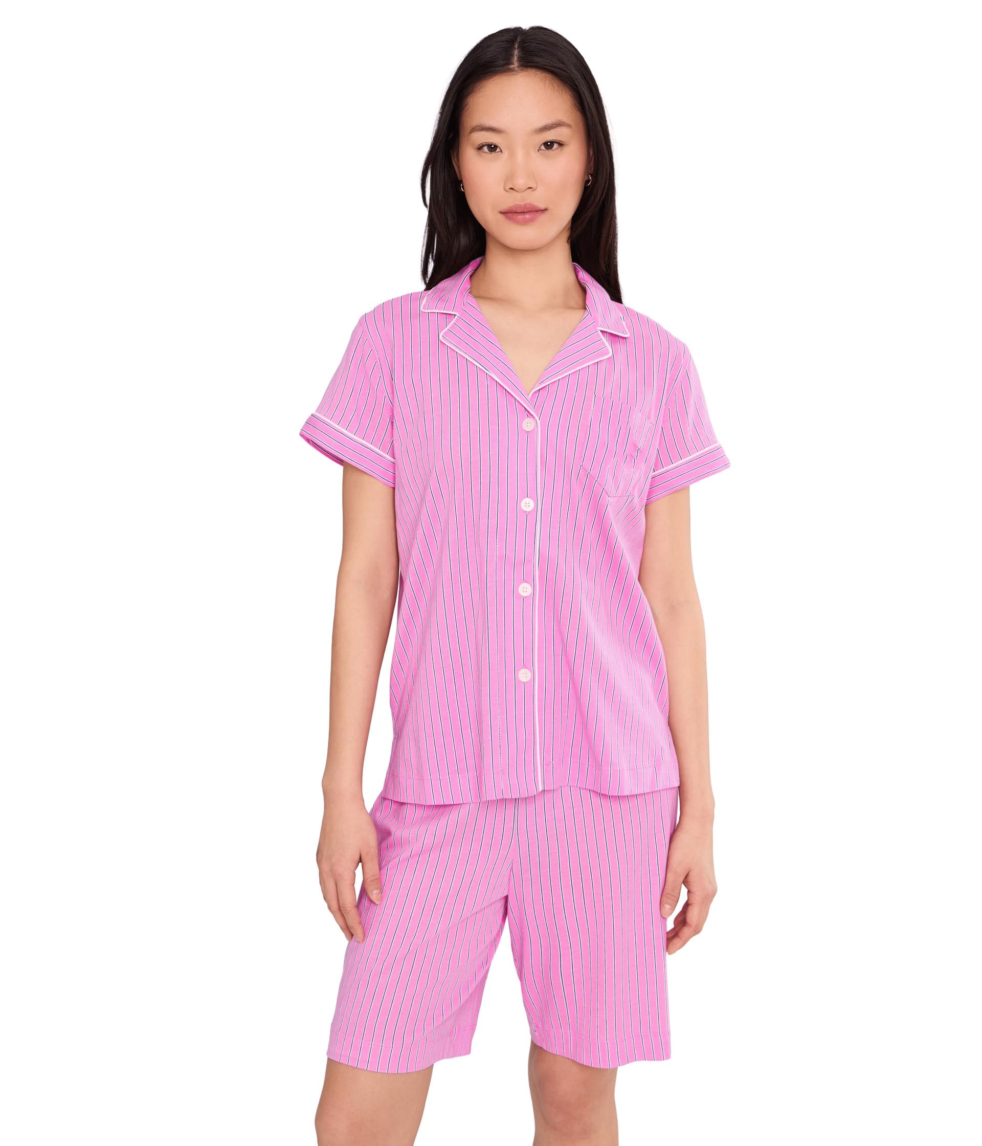 Women's pink striped pajama set