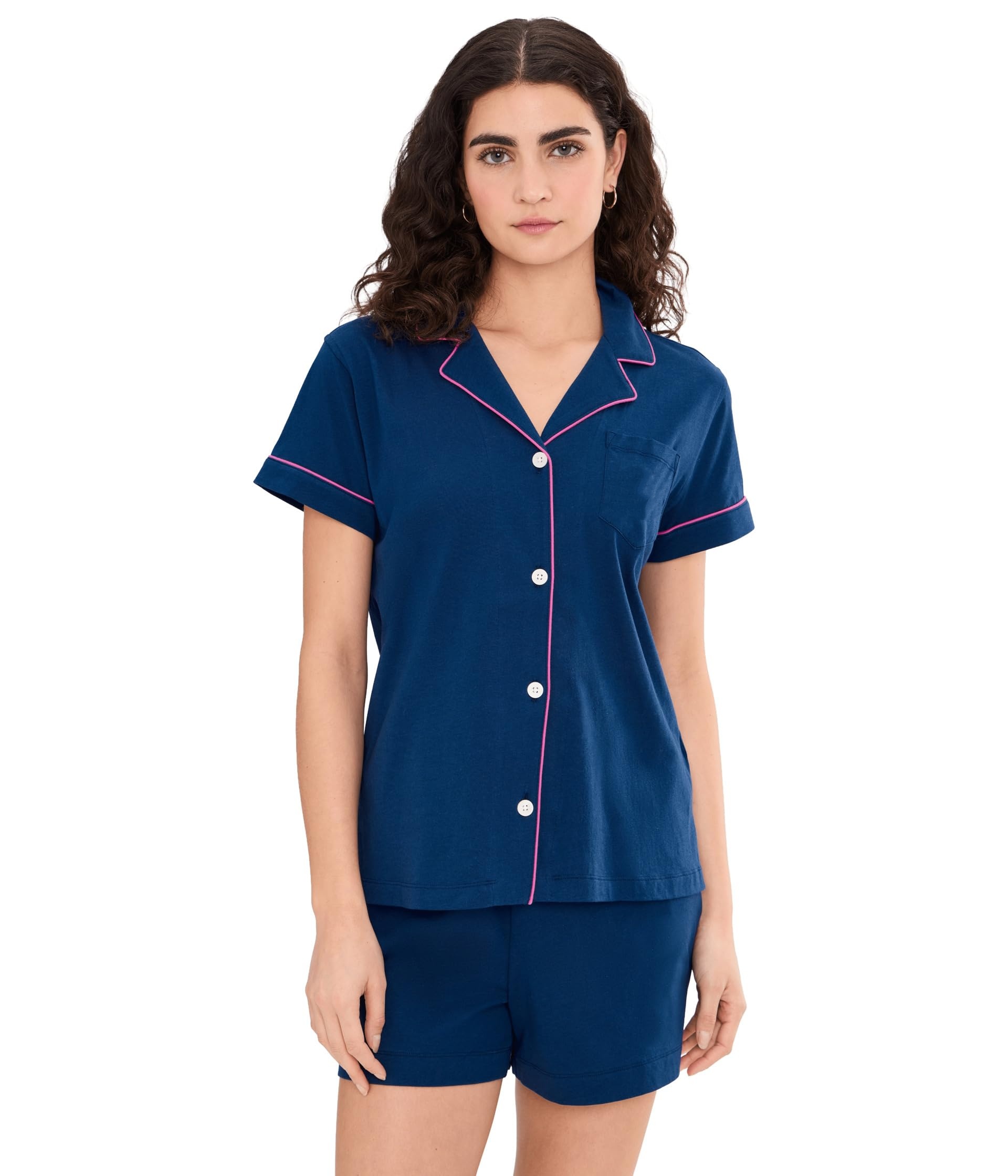 Women's solid blue pajama set